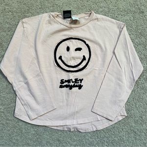 zara smiley everyday long sleeve shirt